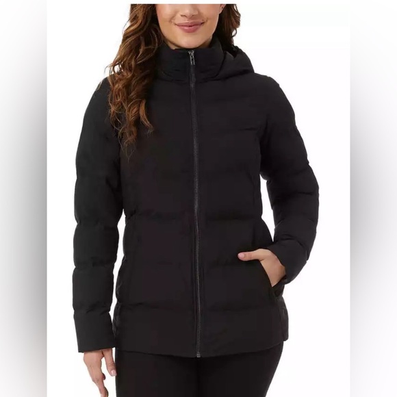 ⚡️32 Degrees Ladies' Hooded Winter Tech Jacket / Black (Medium) - Picture 1 of 2
